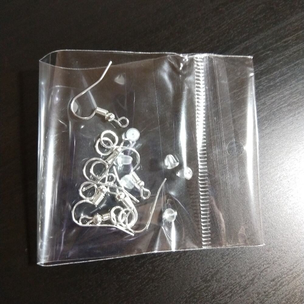 Hypoallergenic Earring Replacement Kit 3set stainless steel hooks silicone backs - Picture 2 of 3